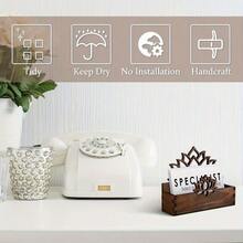 Fashionable Wooden Business Card Holder, Lotus Shape | Desktop Business Card Display Stand | Office Storage And Organization Decoration Item | Ideal Gift For Both Home And Workplace - Brown - View 6