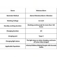 Sensor de alta sensibilidad, larga duración de la batería, recordatorio de sonido y vibración para entrenamiento de ir al baño, alarma recargable de enuresis portátil - Naranja - Ver 8