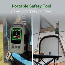 Detector portatil de monoxido de carbono 4 en 1 mini alarma de CO recargable con parte trasera magnetica monitor de calidad del aire de 300 H sensor de temperatura y humedad para el hogar viajes - Verde oscuro - Ver 5