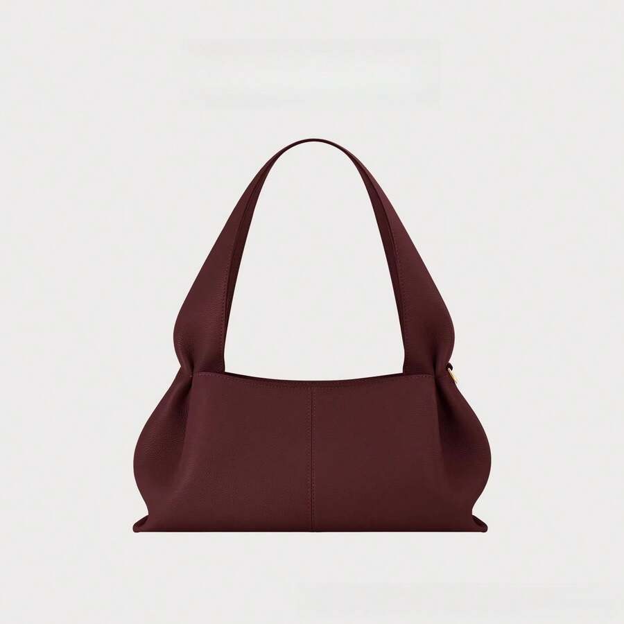 Women's Handheld Shoulder Bag - Black Cherry Red - View 1