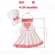 Newborn Photography Props - Chef Apron & Hat Set, Striped Chef Hat, Maid Costume Set - Multicolor - View 6