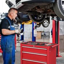Steel Maintenance Tool Cart Single Base Cabinet 4 Drawers 330lb Red - As Pic - View 8