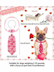 1/2pcs Valentine's Day Pet Bow Tie, Adjustable Bow Tie Collar, Colorful Heart/Lip Print Pattern, Cute & Fashionable, Add Party/Wedding/Valentine's Day Atmosphere For Your Pets, Fashion Accessory, Pet Store Decor, Cat & Dog Costume, Create A Sweet And Eye-Catching Look For Your Beloved Pets - Multicolor - View 5