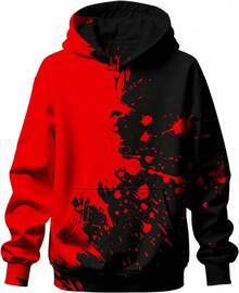 Boys' Graphic Hoodies (Size 14-16) - Cool Baseball Football Themed Sweatshirts, Perfect Gifts For Teens - G60 Red Graffiti - View 1