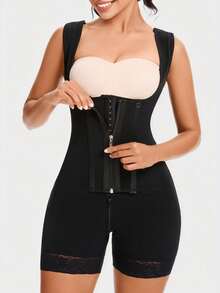 Women Colombian Shapewear,Faja Body Shaper Short ,Tummy Control Body Shaper, Zipper Closure, Bust-Open, Butt Lifting Shapewear Bottoms, Enhancer High Compression Full Body Shaper Underwear,Thigh Slimming Bodysuit Lingerie-Suitable For Valentine Outfits For Women,Prom Dress,Date Night,Formal Gowns For Women Evening Elegant - màu đen - Xem 3