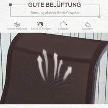 Rocking Chair, Garden Chair, Chaise Longue, Metal Garden Swing For Patio Or Balcony, Texteline 60 X 75 X 104 Cm, Comfortable And Elegant - 鏽棕色 - 查看 6