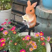 1 PC LED Solar Reading Rabbit Lamp Resin Crafts Led Outdoor Squirrel Lawn Light Solar Garden Lamp Lawn Lamp For Daily Party Courtyard Garden Path Lawn Holiday Decoration Use - Lawn Lights - View 3