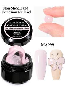 MEET ACROSS 1pc 15ml Nude Pink Non Stick Hand Extension Gel Nail Polish For 3D Shaping/Sculpting/Carving, Nail Art Solid Jelly Hard Gel For Fake Nail Carving Flower Nail Art Acrylic Gel Varnish Rhinestone Glue Gel Easy To Operate Manicure For Home And Slaon Nail Supplies Nails - 粉色 - 查看 3