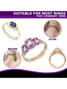 Dụng cụ điều chỉnh kích cỡ nhẫn bằng silicon | Dụng cụ điều chỉnh kích cỡ nhẫn bằng silicon dẻo, dụng cụ siết chặt xoắn ốc vô hình, không cần dùng điện để điều chỉnh nhẫn bị lỏng, bộ dụng cụ điều chỉnh kích cỡ nhẫn trong suốt. - Nhiều màu - Xem 6