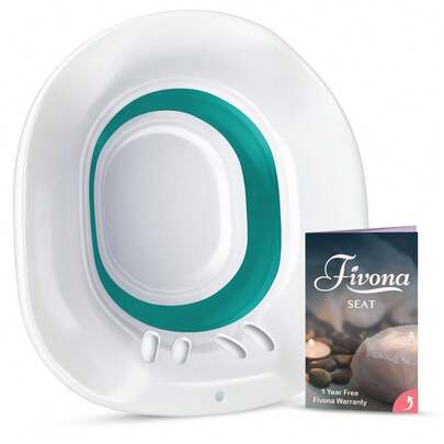 Fivona Expandable Sitz Bath Seat For Soak And Steam - Postpartum Essentials Care And Hemorrhoid Treatment - Unisex And Universal Fit Over The Toilet Yoni Steaming Bowl - At-Home Soothing Relief Device