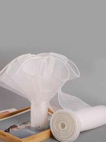 1pc Wavy Organza Flower Wrapping Paper, Pearl Net Ribbon, Artificial Flower Bouquet Packaging Materials, Suitable For Holiday, Wedding, Birthday Decoration, Flower Shop Supplies, DIY Flower Arrangement Packaging And Decoration - Pink - View 11