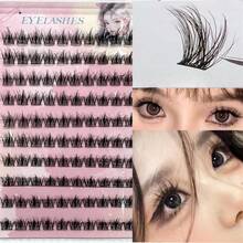 LIMEIKAI 100 Stück klebstofffreie falsche 5D Baby Locken Wimpern aus Kunstmink, natürliches, unordentliches, schluffiges, realistisches Haar - C - Übersicht 7
