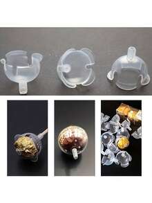 10/30/50pcs Ball Holder Case Flower Jewellery Ball Bouquet Diy Candy Chocolate Flower Stand Set Including 10 Transparent Sphere & 10 Bamboo Stick Stand For Anniversary Party Birthday Bouquet Packaging - Multicolor - View 11