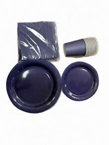 50件套纯粉色品牌一次性餐具套装，包含10个餐盘、10个甜点盘、10个纸杯和20张餐巾纸。方便实用的餐具套装，适合露营、野餐、花园烧烤、婚礼和生日派对。 - 粉色 - 查看 13