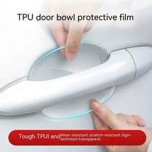 4/8pcs Car Door Handle Stickers, Anti-Scratch Handle Bowl Stickers, Universal Transparent TPU Coating Protective Film - Anti-collision Stickers - View 1