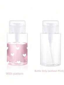 150ml/200ml/300ml 指甲油壓泵分裝瓶，粉色蝴蝶結圖案透明按壓瓶，酒精指甲油卸除液清潔液儲存容器，大容量卸妝水空瓶可重複使用，指甲油卸除液，下壓式壓泵分裝瓶 - 彩色 - 查看 8