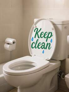 1pc Green Text Toilet Sticker - Funny And Eye-Catching Toilet Lid Sticker To Add Personalized To Your Bathroom - Multicolor - View 9