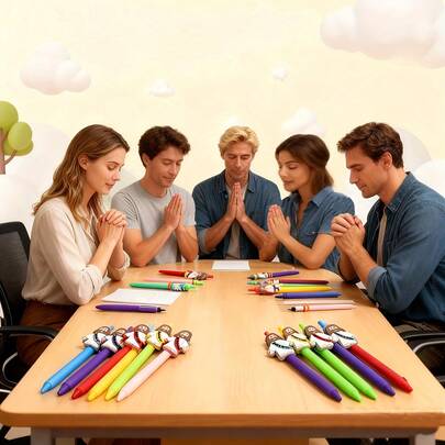 5/10 piezas Bolígrafos con temática de Jesús interesantes, patrones lindos, adecuados para obsequios de fiesta, recompensas en el aula, a granel, excelentes para compañeros de trabajo, miembros del equipo, útiles de oficina divertidos