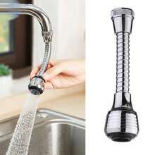 1pc 360° Rotation Kitchen Faucet With High Pressure Spray Head - Anti-Splash, Water-Saving, Polished Extender With Hose For RV And Home Sink - Silver - View 10