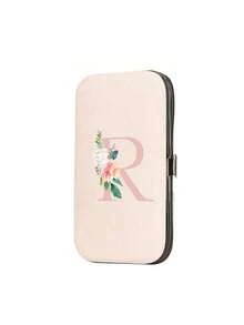 7件套A-Z字母印花旅行美甲工具套装，包含粉色花朵和字母图案，大容量指甲护理收纳盒，不锈钢工具，超锋利防溅指甲钳套装，经典设计指甲钳盒。适用于手机美容、旅行、外出、居家学习、聚会等场合。 - 彩色 - 查看 12