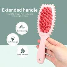 Cross-Border Long-Handled Silicone Shampoo Brush, Jump Comb Hair Beauty Brush, Coarse Tooth Wash Comb, Scalp Cleaning And Massaging Brush, Bath Brush - Multicolor - View 8