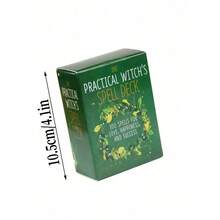 1 Set "The Practical Witch's Spell Deck" Cartas Oráculo, Cartas de Juego de Mesa, Oráculo de la Hora Bruja, Laberinto Película, Magia Práctica de la Bruja Baraja de Cartas - Verde - Ver 2