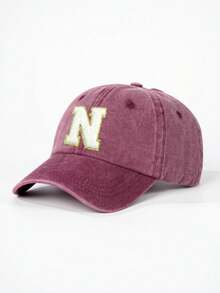 1pc Children's Adjustable Baseball Cap With 26 English Letters, Outdoor Sun Protection Casual Hat Suitable For Boys And Girls, Spring/Autumn, Travel, Beach - Burgundy - View 19