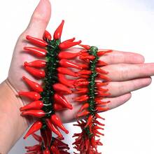 10/20个釉面红辣椒吊坠，适用于DIY吊坠、项链、手链、耳环饰品装饰、钥匙扣、手机挂绳等工艺品制作材料 - 紅色 - 查看 3