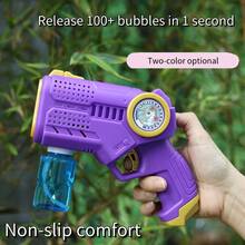 Kids' Bubble Gun, Includes 3 Refill Bottles And AA Batteries, Suitable For Children Aged 3 And 4-8. A Party Favor, Summer Toy, Outdoor Activity, Easter Gift, Or Birthday Present. - 1 Purple Item (Refill Solution *2 + AA Batteries) - View 9