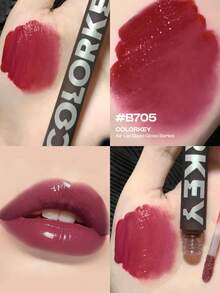 سلسلة COLORKEY Air Lip Glaze Gloss، أحمر شفاه سائل، مرآة، لمعان الشفاه، لامع، مائي، طويل الأمد، للمبتدئين للنساء للاستخدام اليومي، هدية للنساء الأم الزوجة الأخت الفتاة المراهقة الصديقة، للحفلات، حفلات الشاطئ السفر العطلة التخييم في الهواء الطلق، المكياج - مشاهدة 2
