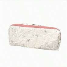 优雅简约小众可爱波点铅笔盒，大容量学生文具盒，化妆品收纳袋，可爱蝴蝶结波点笔袋，大容量学生文具盒收纳袋