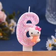 [1pc Kawaii Hello Kitty Candle] 1pc Sanrio Kawaii Hello Kitty Holiday Atmosphere Celebration Candle Cute Hello Kitty Number Candle Suitable For Birthday Party Holiday Countdown Christmas Thanksgiving Gift Etc - Multicolor - View 16