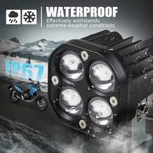 40W Square Clover LED Pods, Yellow & White Hi/Lo Beam, Waterproof Off-Road Lights For Cars Motorcycles SUVs UTVs - 1pcs Dual Color LED Pods, Hi/Lo Beam - View 5