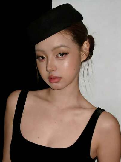 高端复古百万富翁风格黑色圆顶礼帽，贝雷帽，教堂帽，时尚百搭小圆顶帽，空姐帽（女士款）