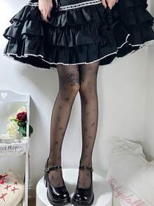 1 Pair Women's Thin Personalized Party Printed Cute Pantyhose, Spring/Summer - Multicolor - View 1