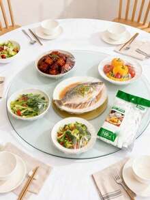 200pcs Disposable Plastic Wrap Covers, Elastic Rim Reusable Bowl Covers - White - View 1