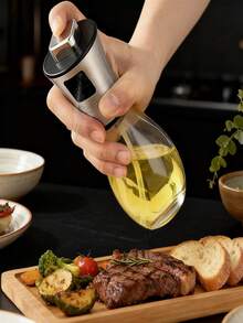 1pc Stainless Steel Cooking Oil Sprayer With Calibrated Markings, Suitable For Salads And Grilling - Silver - View 2