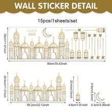 1pc Gold Line Castle Moon Star Decor Wall Sticker, Self-Adhesive 3D Stereo Waterproof Non-Oily PVC Wall Sticker For Bedroom, Kitchen, Living Room - Multicolor - View 4