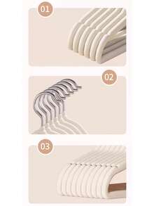 20pcs/10pcs Set 11.61 Inch Children's Hangers, Non-Slip Multi-Functional Baby Flocked Plastic Seamless Hangers, Suitable For Valentine's Day - Multicolor - View 8