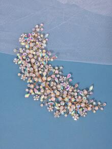 1pc Women's Elegant Crystal Headband, Handmade Luxury Party Updo Hair Accessory, Bridal Wedding Tiara, Princess Birthday Gift - 彩色 - 查看 2