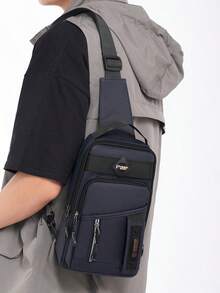 Men's Portable Commuter Shoulder Bag, Versatile Minimalist Handbag & Crossbody Chest Bag - Multicolor - View 3