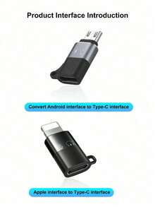 适用于苹果迷你电脑的铝合金适配器 | Type-C 转 Lightning，安卓转 Type-C，母头转公头快速数据线转换器，可互换适配器，OTG 适配器，兼容苹果 Type-C 母头快速充电，支持 U 盘、声卡、直播 Lightning 转换器 - 彩色 - 查看 6