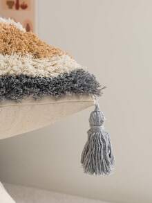 1件/2件套三角形菱形图案抱枕套，摩洛哥簇绒刺绣带流苏装饰，波西米亚风格，适用于客厅、卧室、沙发、长椅、家居装饰、汽车腰垫，30*50厘米，45*45厘米，季节性使用（不含枕芯） - 彩色 - 查看 4