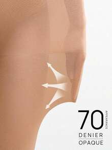 Women's 2-6 Pairs Opaque Control Top Tights Comfort Stretch 70 Denier Pantyhose, Fashionable VTDP - Màu be - Xem 7