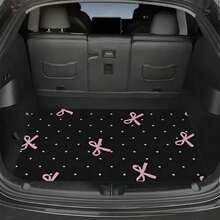 1pc/4pcs Car Floor Mats, Car Trunk Mat, Car Trunk Protector Mat, Pink Bow Polka Dot Pattern, Suitable For Sedans Or Crossover Vehicles, Easy Maintenance And Gift Idea, Also Fit For Off-Road Vehicles And Styles, Car Interior Upgrade, Decorative Floor Mats, Fashionable Car Mats, Durable Car Mats, Easy Clean Mats, All-Weather Mats, Off-Road Users, Car Enthusiasts - Nhiều màu - Xem 2