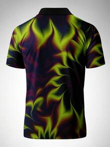 男士夏季休闲模糊迷彩印花短袖Polo衫 - 彩色 - 查看 3