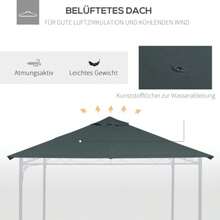 3 X 3 M Gazebo Roof, Replacement For Gazebo Roofing, Dark Grey Polyester Sun Protection For Garden And Terrace - Dark Green - View 6