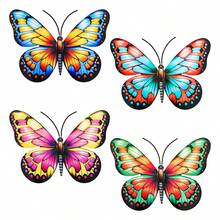 4pcs Metal Butterfly Wall Decor, 6.5 Inch Rust-Resistant Iron Art Wall Hanging Sculpture Decor Suitable For Outdoor Garden, Yard, Balcony, Porch, Fence, Perfect Housewarming, Mother's Day Gift - Style a - View 12