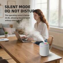 1 Aromatherapy Diffuser And Humidifier | USB Charging, Night Light Color-Changing LED, Multi-Color Ambient Light, Evaporative Humidification, Cold Mist, Plastic Material, Suitable For Vehicles, Bedrooms, Offices - Vibrant Colors & Clean White - View 3