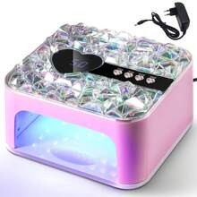 Đèn sấy móng tay LED UV mới năm 2026 với 4 chế độ hẹn giờ (10s/30s/60s/99s), màn hình LCD và đá đính lấp lánh, máy sấy móng tay gel chuyên nghiệp cho salon và gia đình, món quà Giáng sinh và quà tặng hoàn hảo cho người yêu thích nghệ thuật làm móng, dụng cụ làm móng, quà tặng ngày Valentine. - Hồng - Xem 12